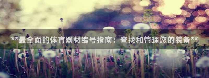 富联娱乐登陆：**最全面的体育器材编号指南：查找和管