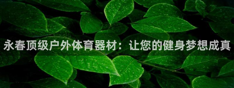 富联娱乐：永春顶级户外体育器材：让您的健身梦想成真