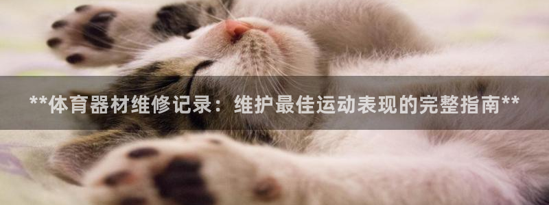 富联平台挂机：**体育器材维修记录：维护最佳运动表现的完整指